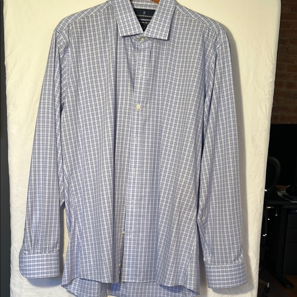 Buttoned Down Blue Checkered Dress Shirt